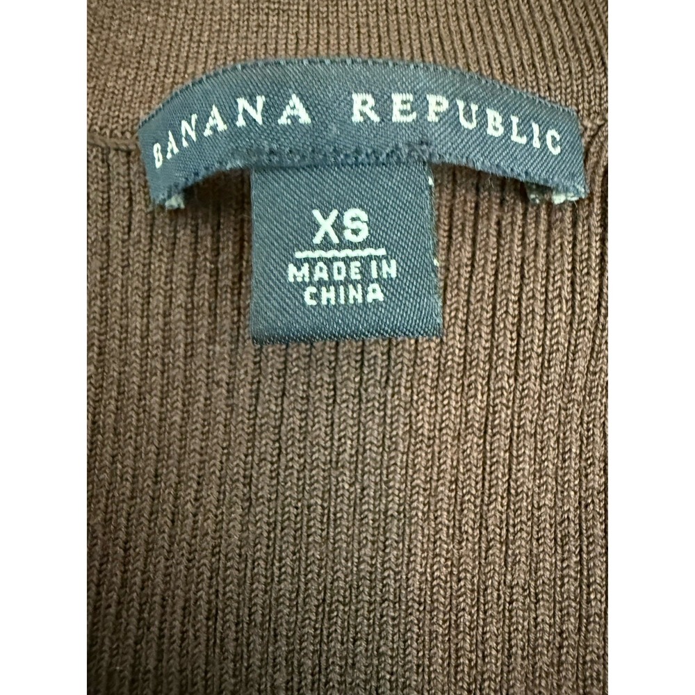 VTG Banana Republic Women's XS Silk Blend Ribbed Brown Cardigan (read) Y2K 90s - Picture 2 of 8